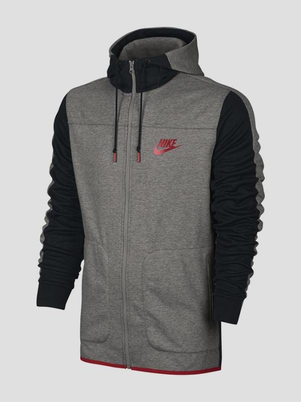 Mikina Nike M NSW AV15 HOODIE FZ FLC Šedá