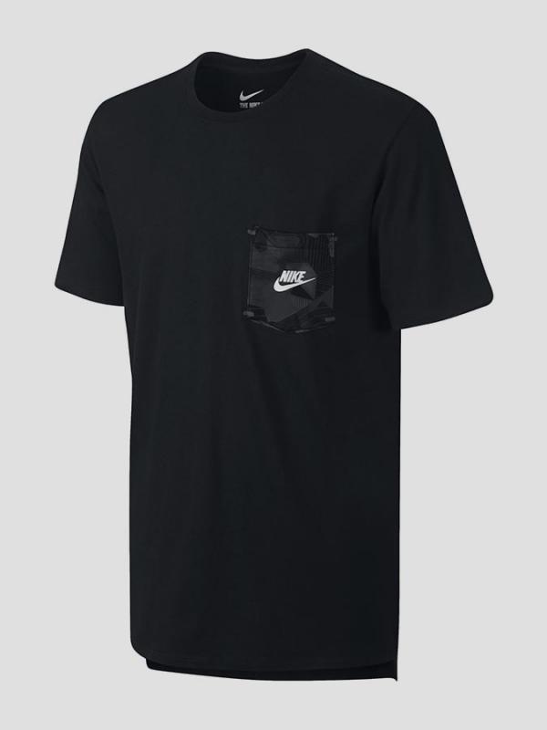 Tričko Nike TEE-DROP HEM POCKET Černá