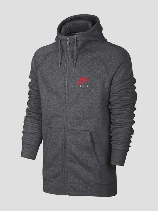 Mikina Nike M NSW HOODIE FZ FLC AIR HRTG Šedá