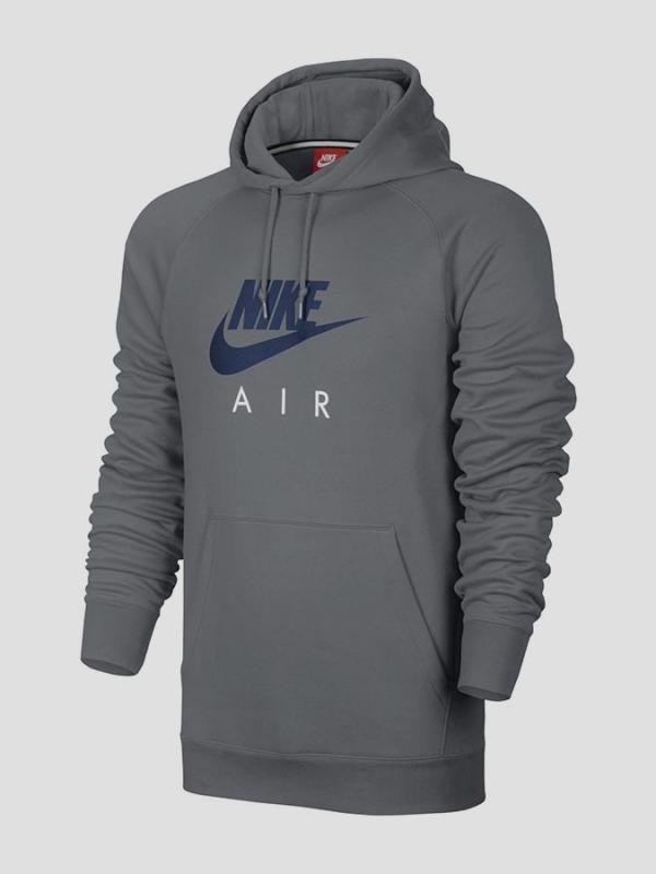 Mikina Nike M NSW HOODIE PO FLC AIR HRTG Šedá