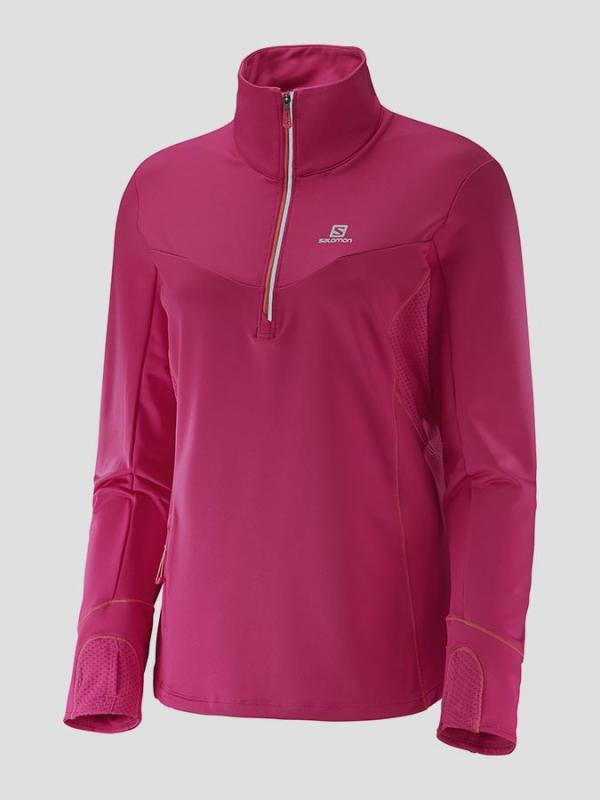 Mikina Salomon TRAIL RUNNER WARM MID W Gaura Pink/CORAL Růžová