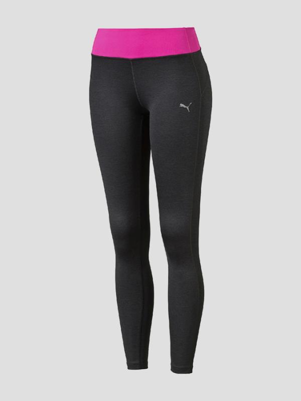Legíny Puma WT Essential Long Tight Dark Gray Heathe Černá
