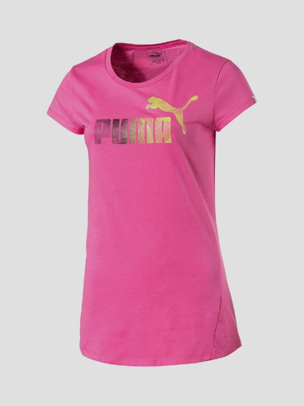 Tričko Puma STYLE ELEMENTAL Tee W Fuchsia Purple Růžová