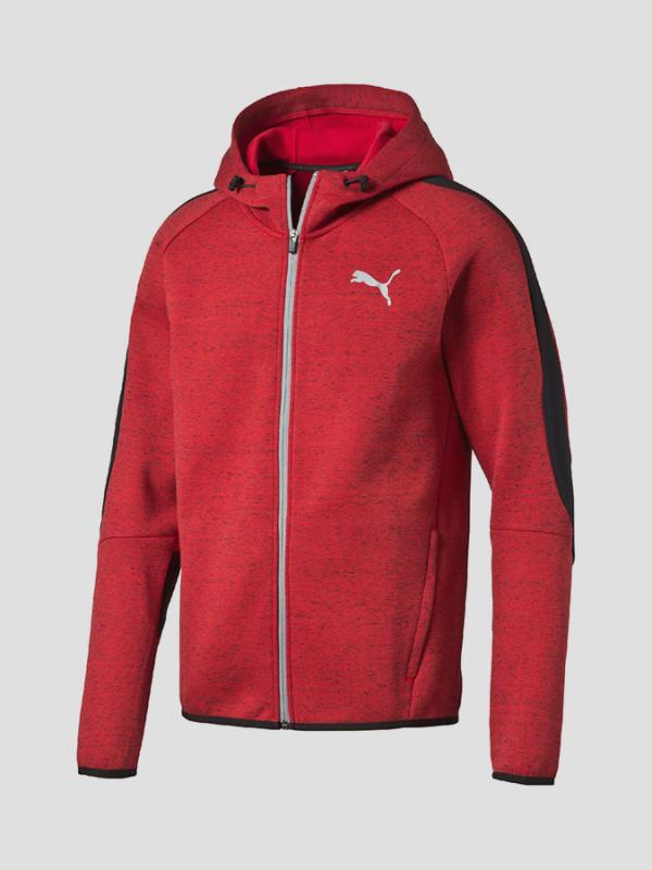 Mikina Puma Evostripe Proknit FZ Hoody Bar Červená
