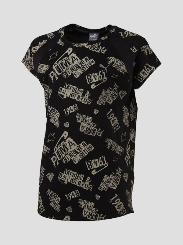Tričko Puma SPORTS STYLE Top G cotton black-AOP Černá