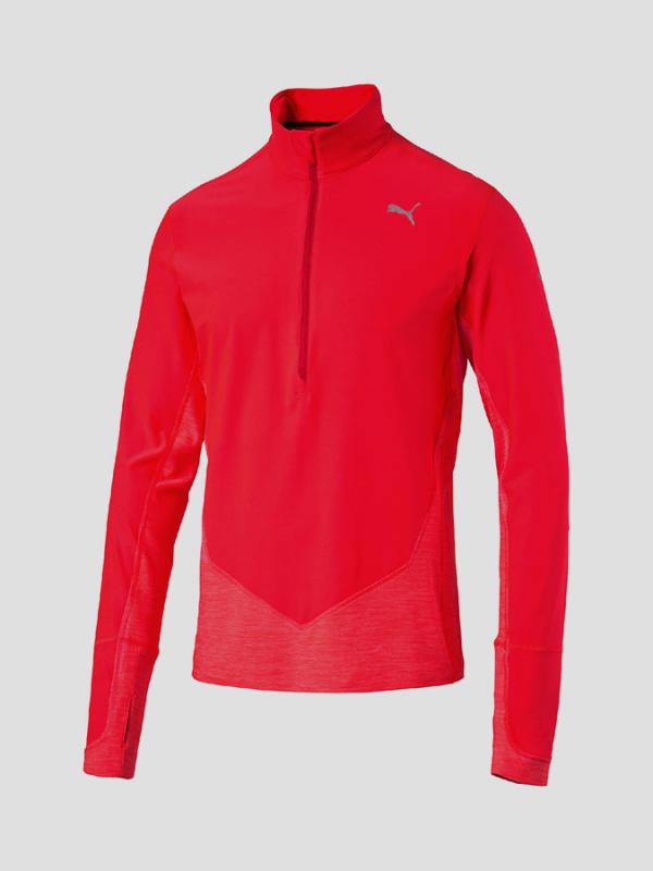 Mikina Puma L S 1 2 Zip Top Red Blast Červená