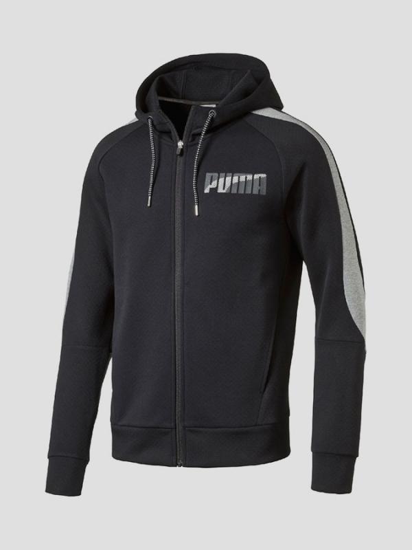 Mikina Puma Evostripe FZ Hoody Cotton Black Černá