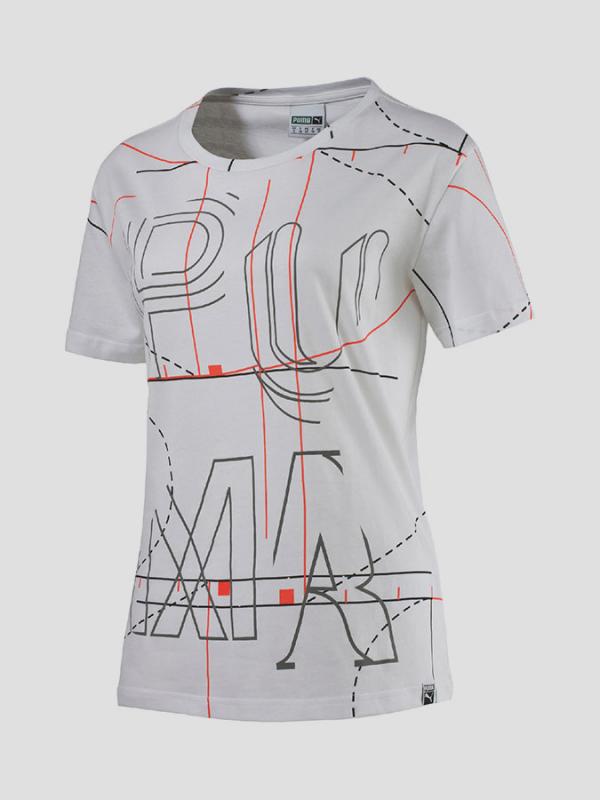Tričko Puma Evo Tee White-AOP Bílá