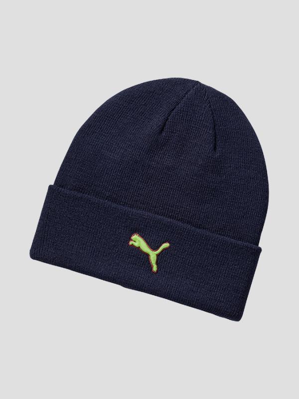 Čepice Puma Cat Fold Beanie Peacoat Modrá