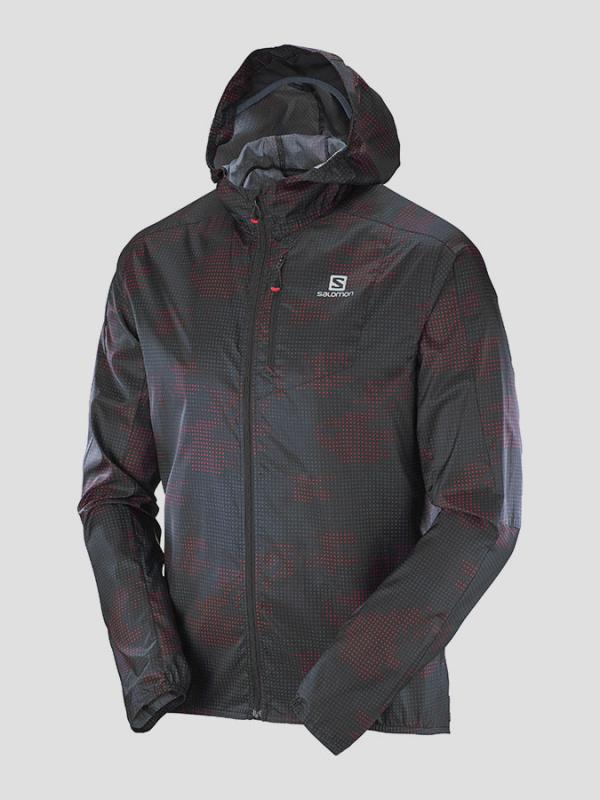 Bunda Salomon FAST WING GRAPHIC HOODIE Černá