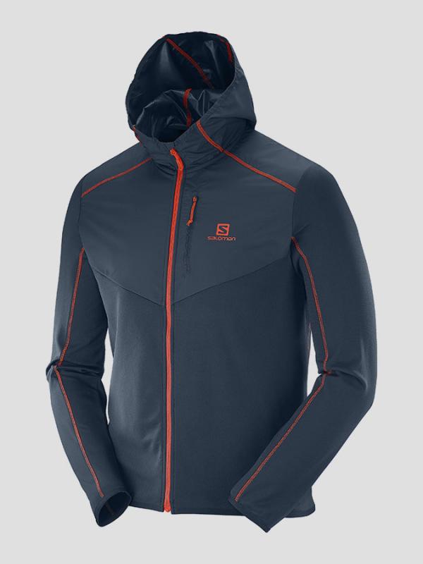 Bunda Salomon DISCOVERY WIND HOODIE M BIG BLUE-X Modrá
