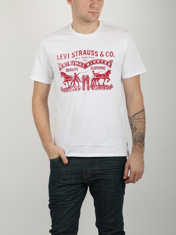Tričko LEVI'S GRAPHIC SETIN NECK 2 HORSE WHITE GRAPH Barevná