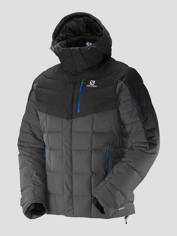 Bunda Salomon ICETOWN JKT M GALET GREY/BLACK Černá