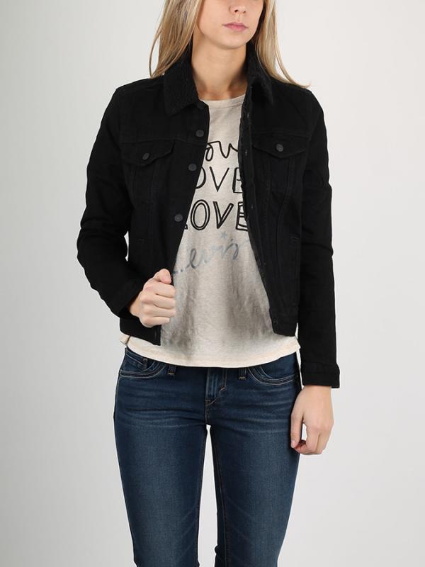 Bunda LEVI'S THERMORE TRUCKER JACKET BLACK RAIN Černá