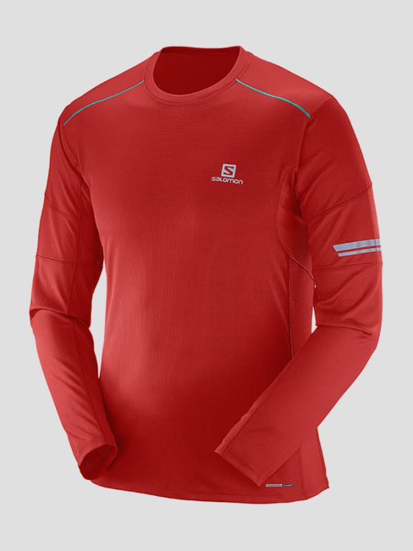 Tričko Salomon AGILE LS TEE M MATADOR-X Červená