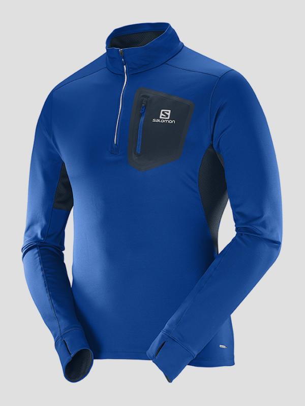 Mikina Salomon TRAIL RUNNER WARM MID M Blue Yonder/BL Modrá