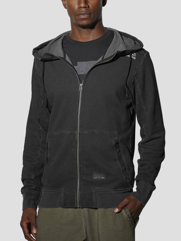 Mikina Reebok NOBLE FIGHT FULL-ZIP HOOD Černá