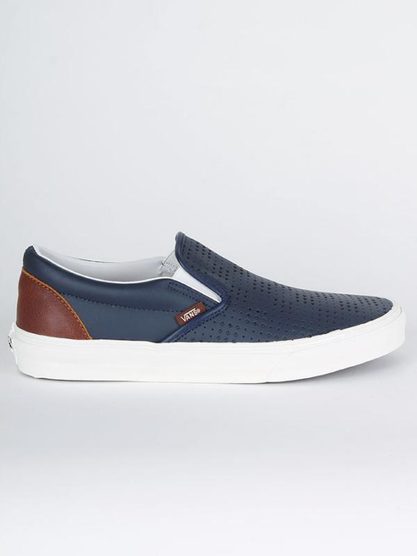 Boty Vans Ua Classic Slip-On (Leather Per) Modrá