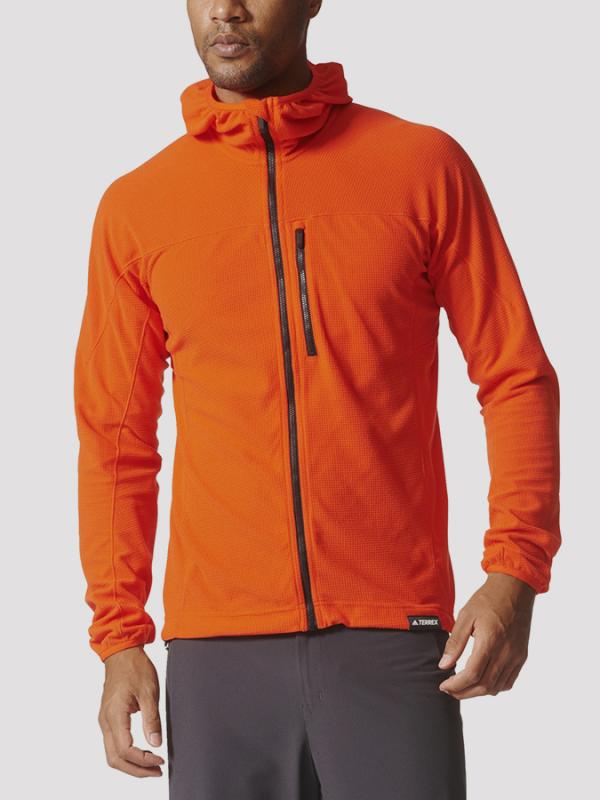 Mikina adidas Performance TRACRO HO FL Oranžová