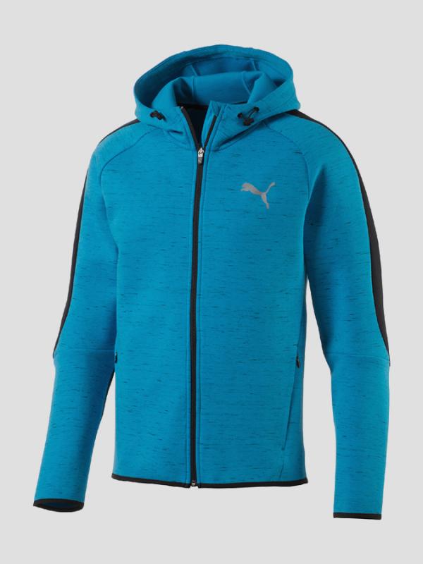 Mikina Puma Evostripe SpaceKnit FZ Hoody Modrá
