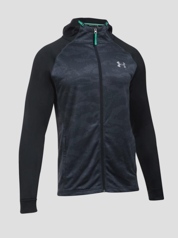 Mikina Under Armour Tech Terry Fitted FZ Hoodie Černá