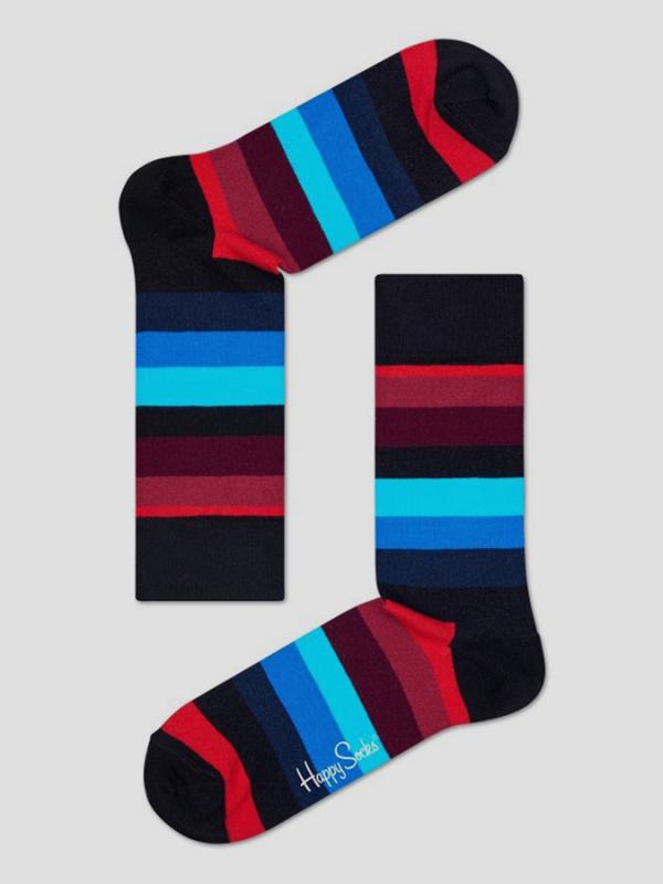 Ponožky Happy Socks barevné pruhované vzor Stripe Barevná