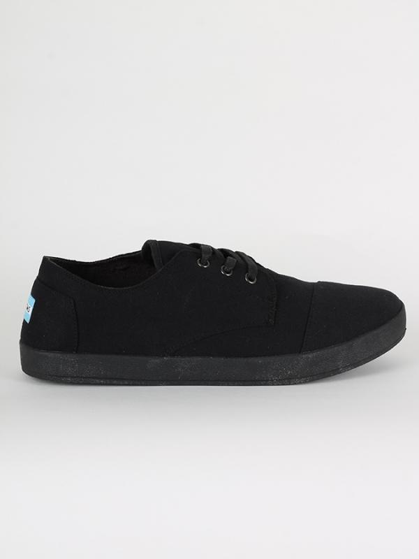 Boty Toms BLK ON BLK CANVAS NEW OS MN PASO LACEUP Černá