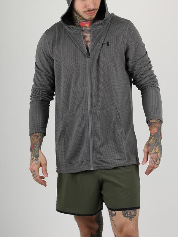Mikina Under Armour Threadborne Fitted FZ Hoody Šedá