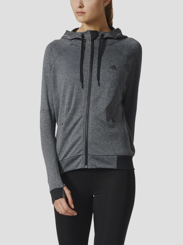 Mikina adidas Performance PERF FZ HOODY Šedá