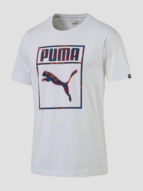 Tričko Puma Logo Camo Tee White Bílá