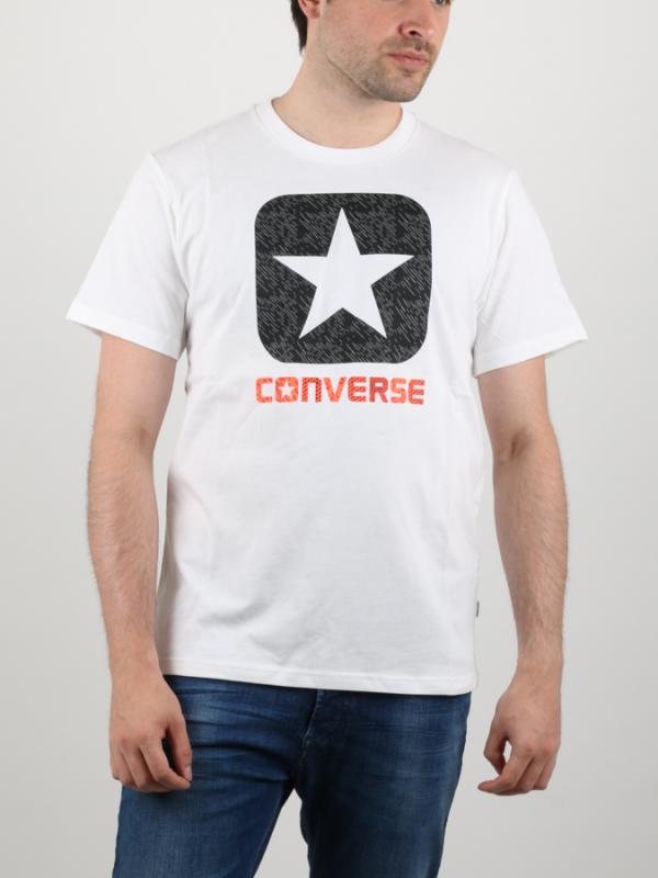 Tričko Converse TEXTURE BOXSTAR FILL TEE Bílá