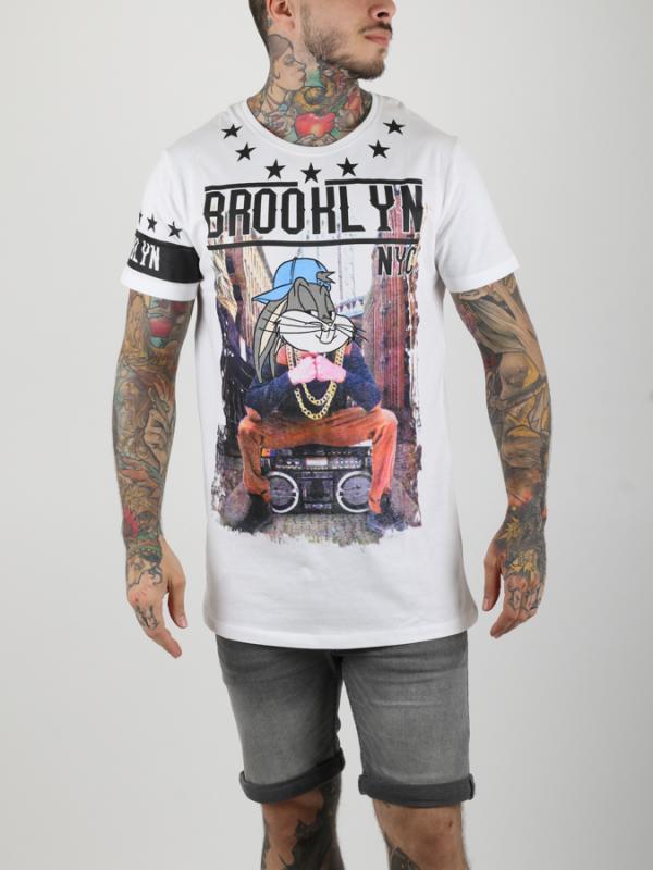 Tričko Alcott T-SHIRT BUGS BUNNY BROOKLYN Bílá