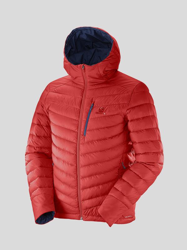 Bunda Salomon HALO DOWN HOODIE M Červená