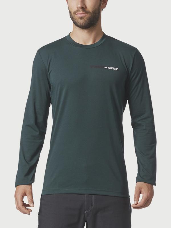 Tričko adidas Performance FELSBLOCK LS Zelená