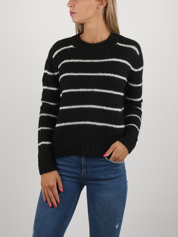 Svetr Superdry SCANDI STRIPE MOHAIR JUMPER Černá