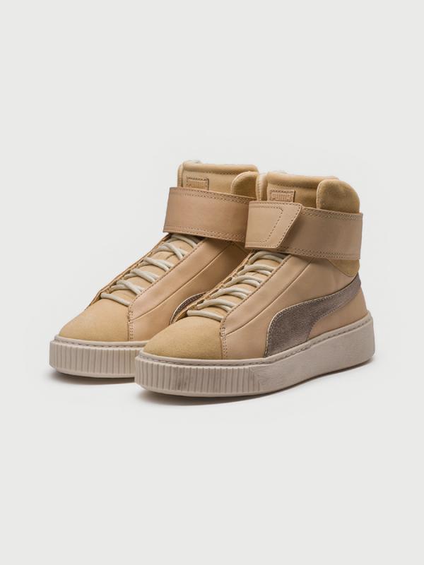 Boty Puma Basket Platform Mid Up Wn s Hnědá