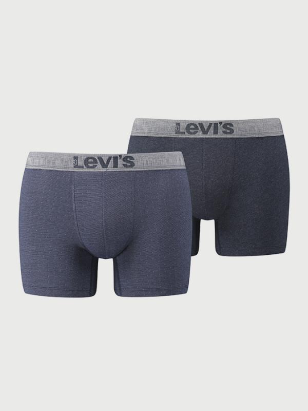 Boxerky LEVI'S 200Sf Slubyarn Dot Boxer Brief 2 Pack Šedá