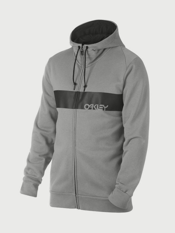 Mikina Oakley Crossbar Mark LI FZ Hoodie Athletic Heather Grey Šedá
