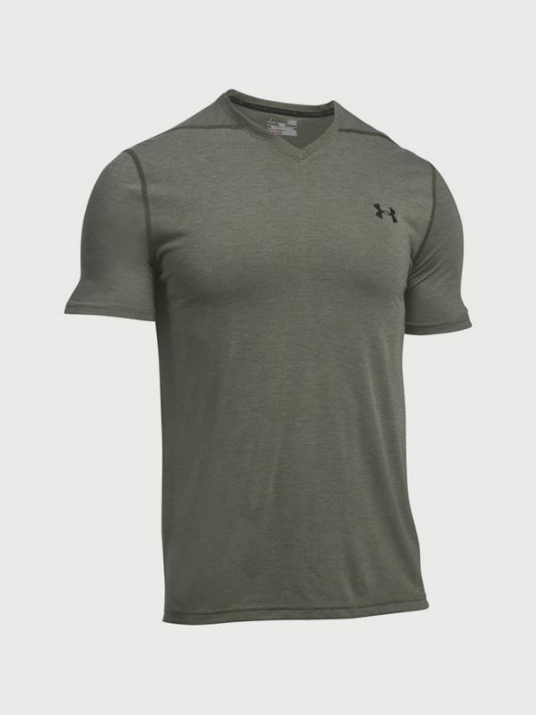 Tričko Under Armour Threadborne Fitted Vneck SS Šedá