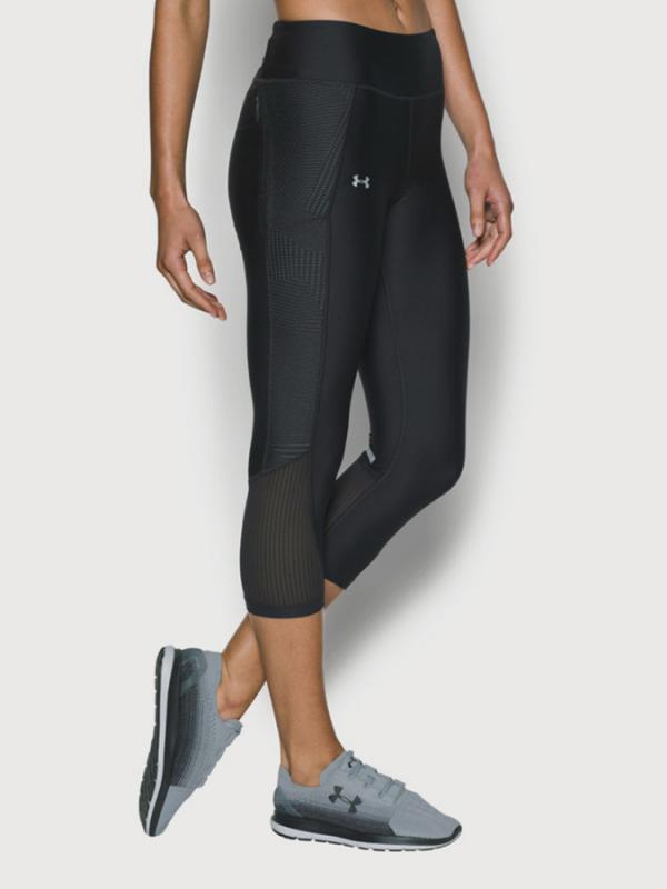 Kompresní legíny Under Armour Fly By Printed Capri Černá