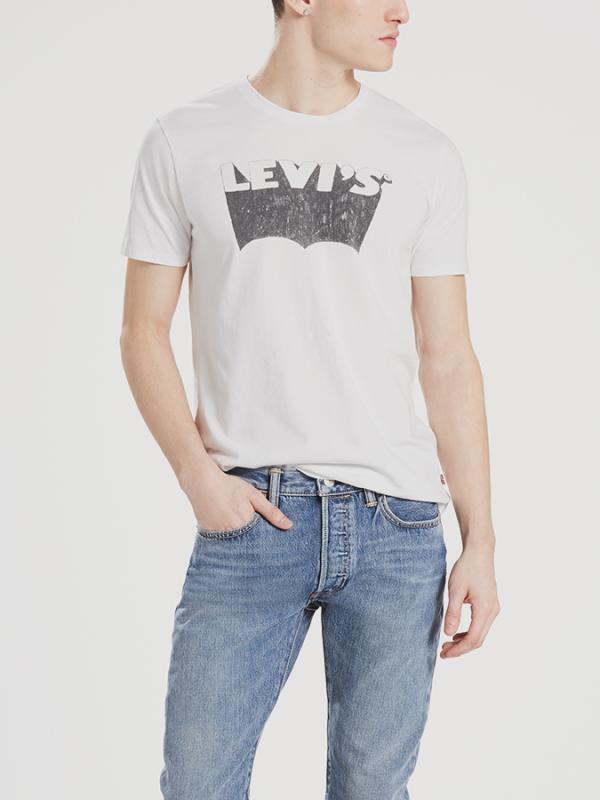 Tričko LEVI'S Housemark Graphic Tee Hm Sharpie White Bílá