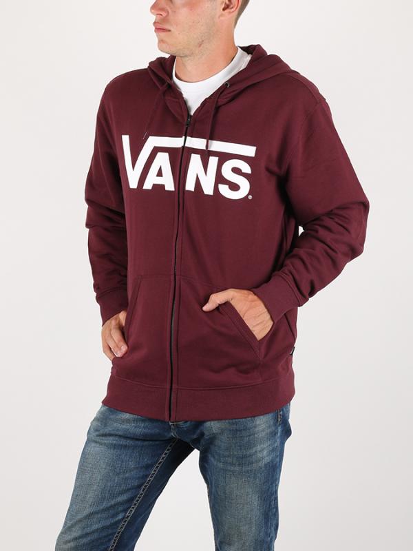 Mikina Vans MN CLASSIC ZIP PORT ROYALE Červená