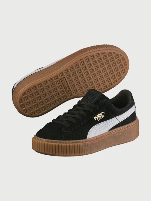 Boty Puma Suede Platform Snk Jr Black- White Černá