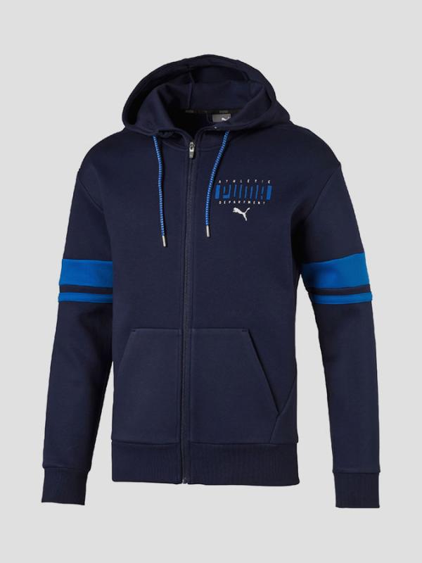 Mikina Puma Athletic FZ Hoody Peacoat Modrá