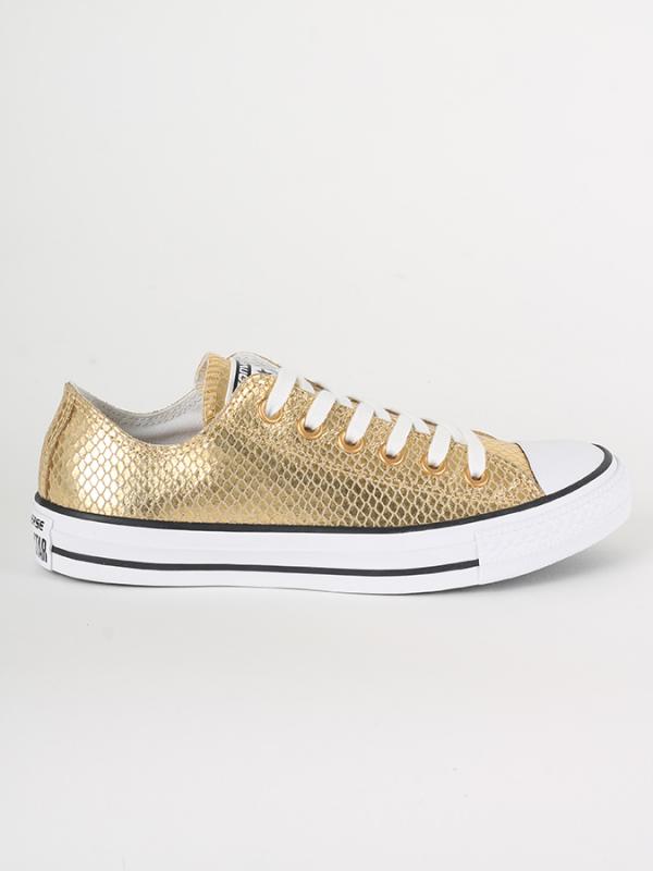 Boty Converse Chuck Taylor All Star OX Metallic Snake Leather Zlatá