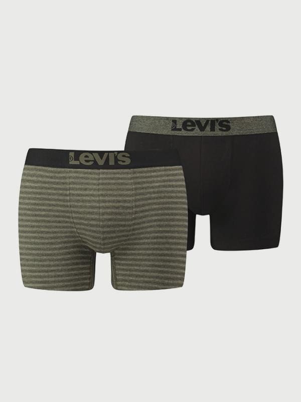 Boxerky LEVI'S 200Sf Birdfeet Stripe Boxer Brief 2 Pack Zelená