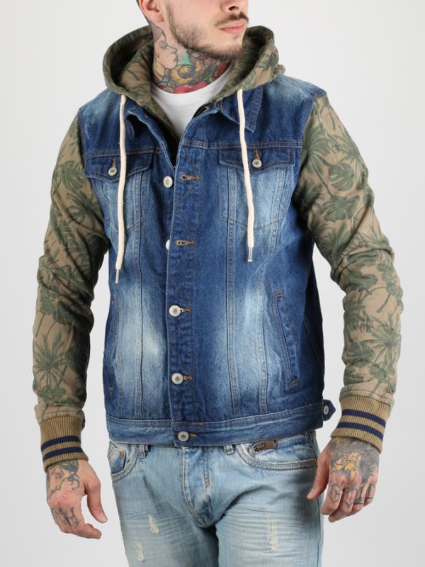 Bunda Alcott GIUBBINO DENIM CON FELPA STAMPATA Modrá