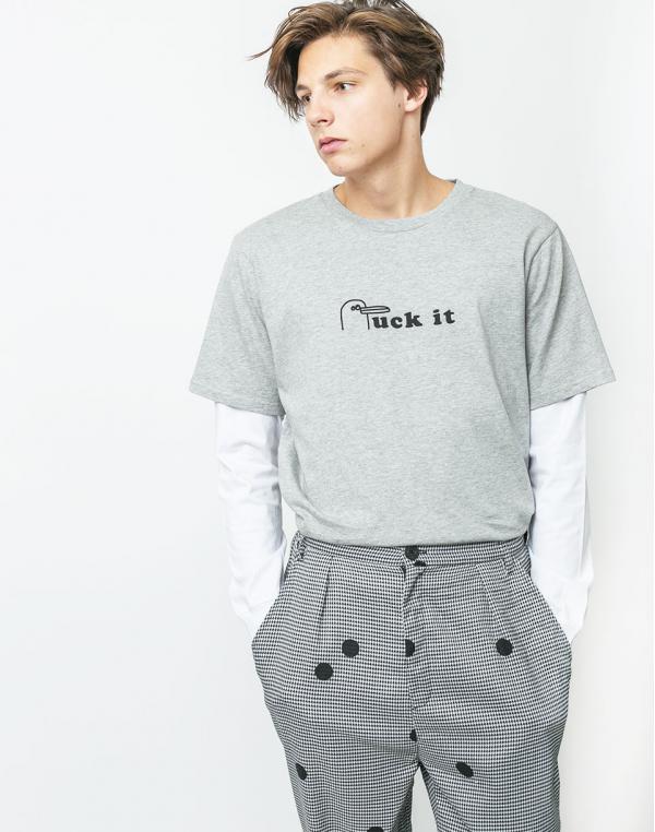 Triko Lazy Oaf Duck It Grey Marl