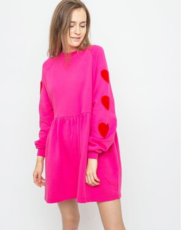 Šaty Lazy Oaf Velvet Heart pink