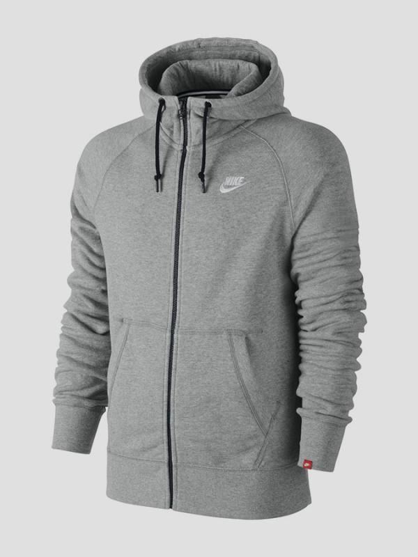 Mikina Nike AW77 FT FZ HOODY Šedá